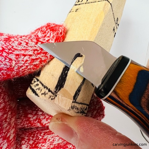 Carving beard on gnome