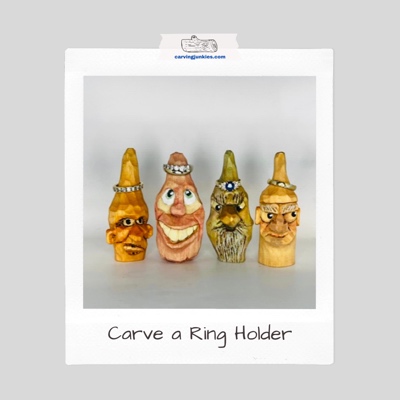 Funny caricature ring holders carved from wood