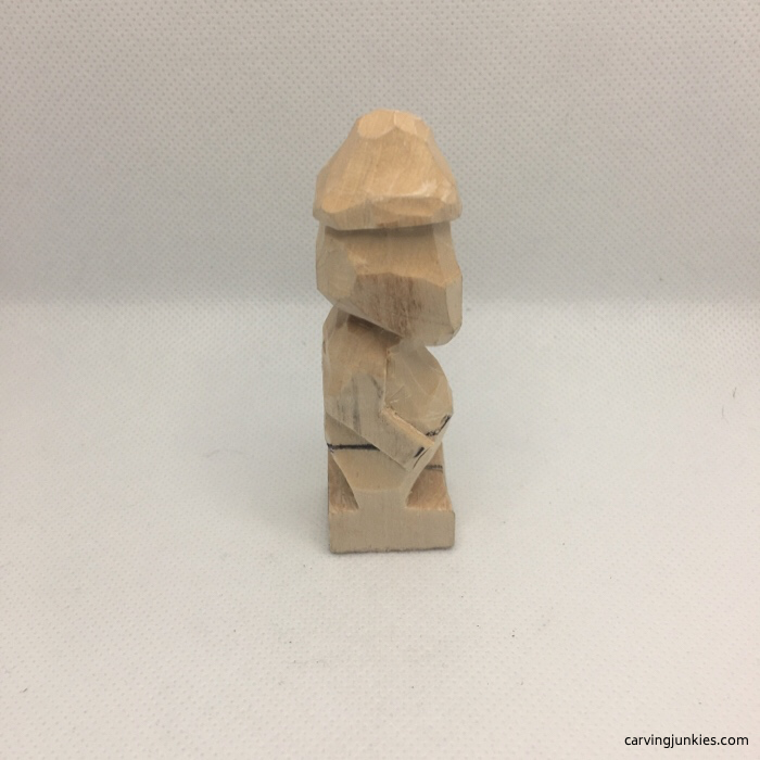 Right arm cut on wood carving